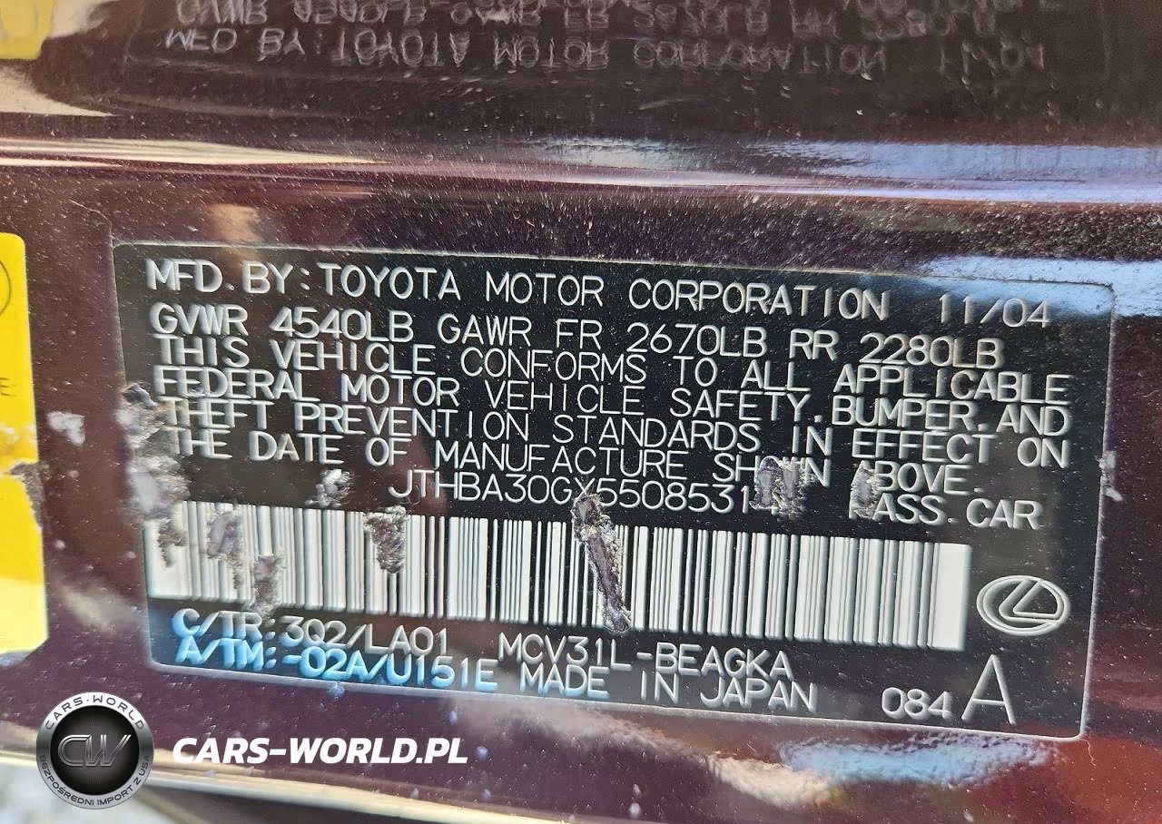 2005 Lexus Es 330 VIN:JTHBA30GX55085314 - 12