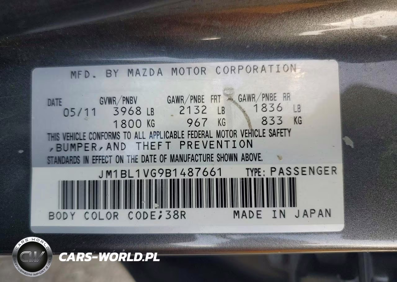 2011 Mazda 3 I VIN:JM1BL1VG9B1487661 - 12