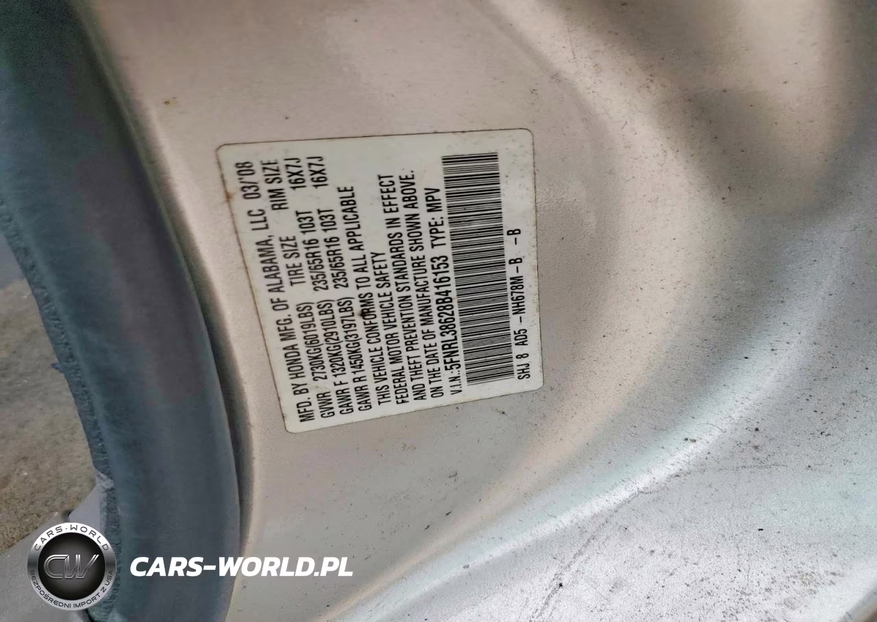 2008 Honda Odyssey Exl VIN:5FNRL38628B416153 - 13