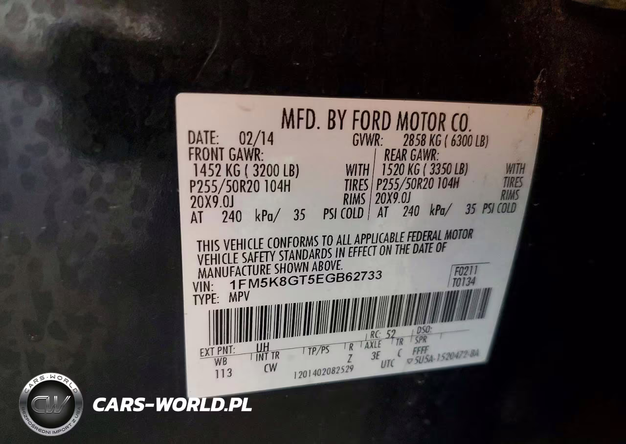 2014 Ford Explorer Sport VIN:1FM5K8GT5EGB62733 - 13