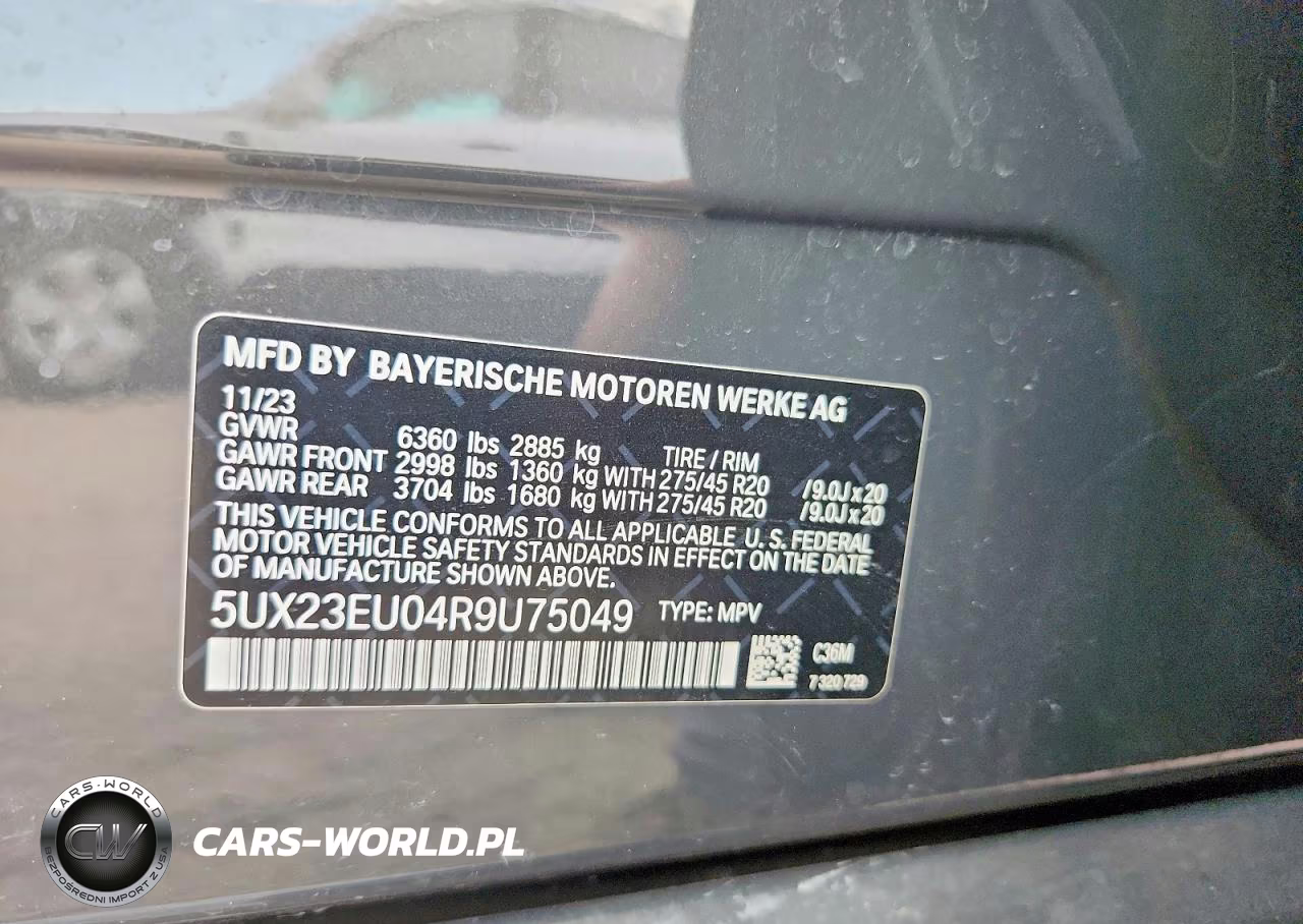2024 BMW X5 xDrive40I VIN:5UX23EU04R9U75049 - 12