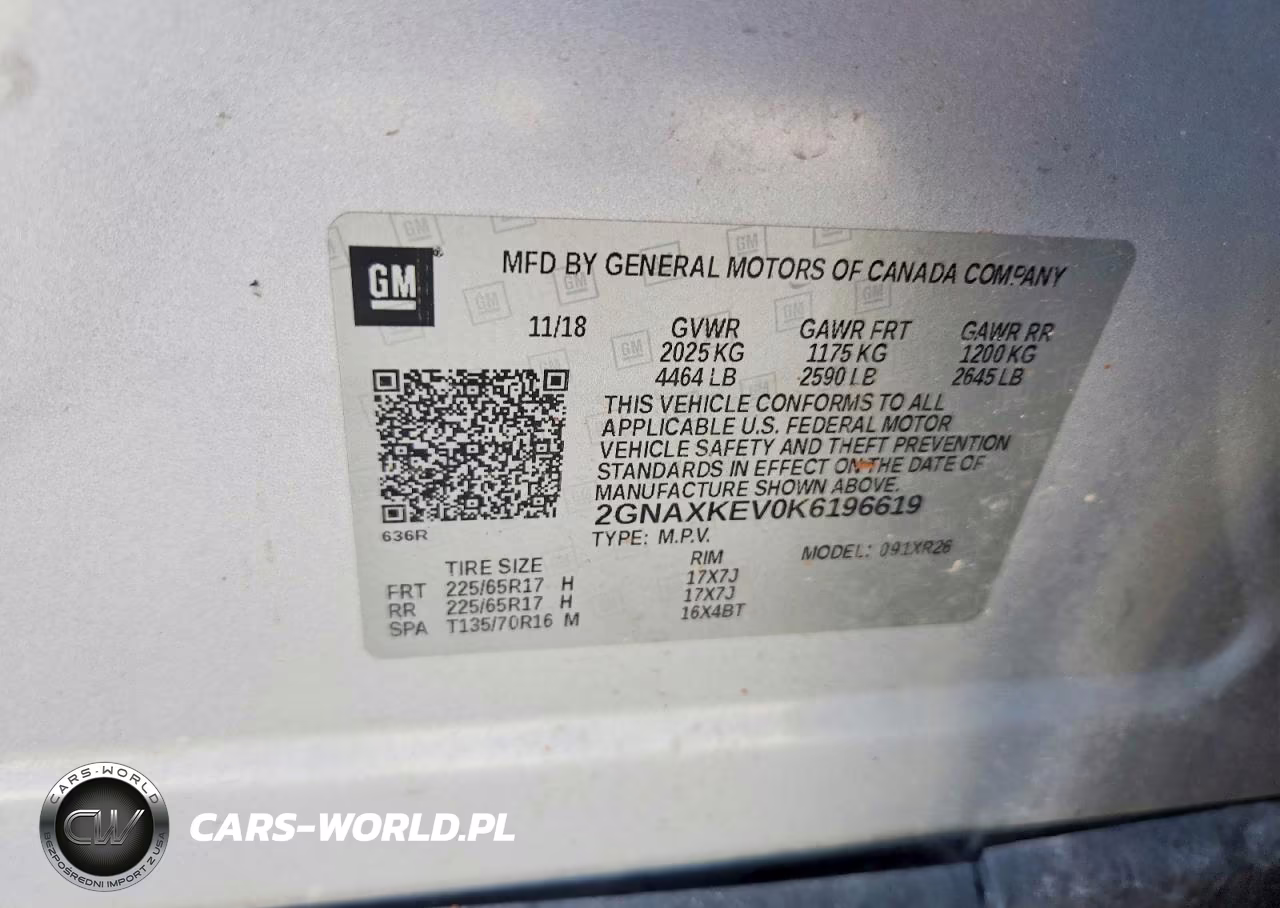2019 Chevrolet Equinox Lt VIN:2GNAXKEV0K6196619 - 14