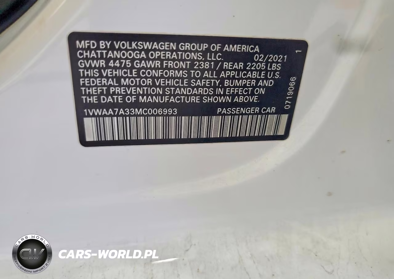 2021 Volkswagen Passat S VIN:1VWAA7A33MC006993 - 12