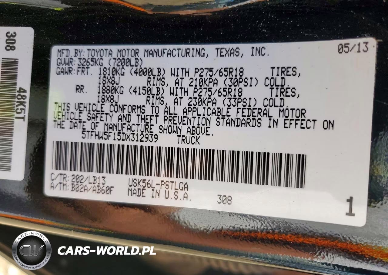 2013 Toyota Tundra Limited VIN:5TFHW5F15DX312939 - 12