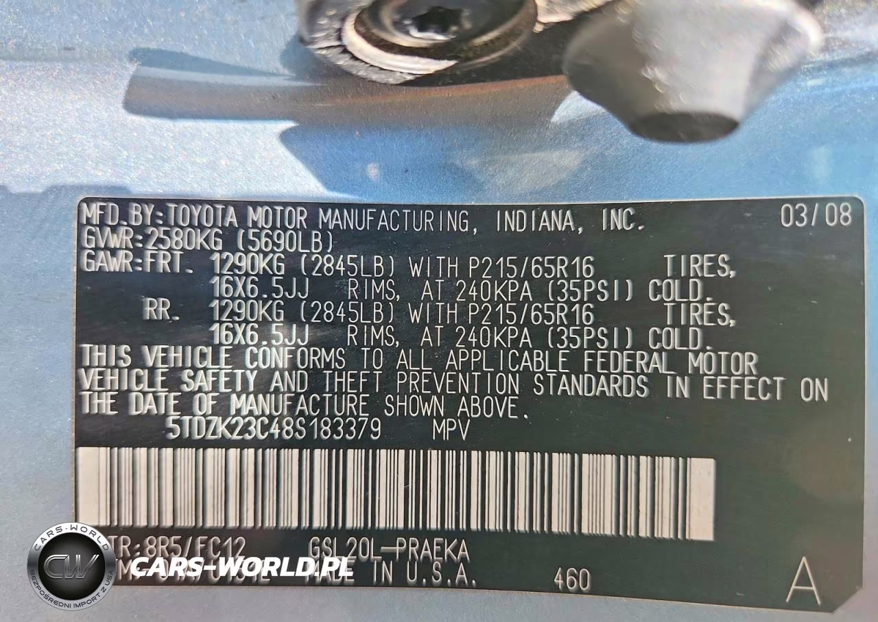 2008 Toyota Sienna Le 8-Passenger VIN:5TDZK23C48S183379 - 14