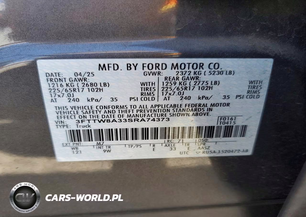2025 Ford Maverick Xl VIN:3FTTW8A33SRA74373 - 12
