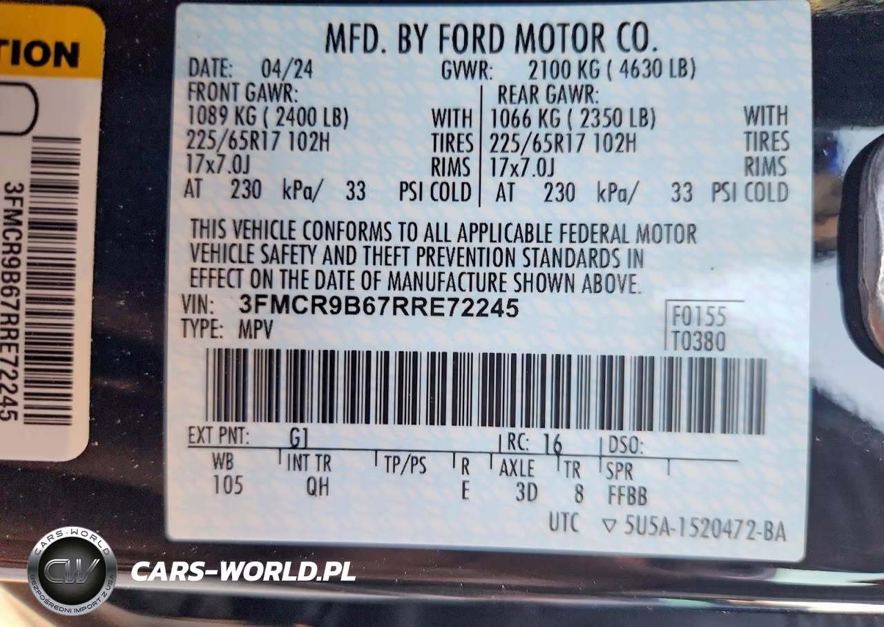 2024 Ford Bronco Sport Big Bend VIN:3FMCR9B67RRE72245 - 14