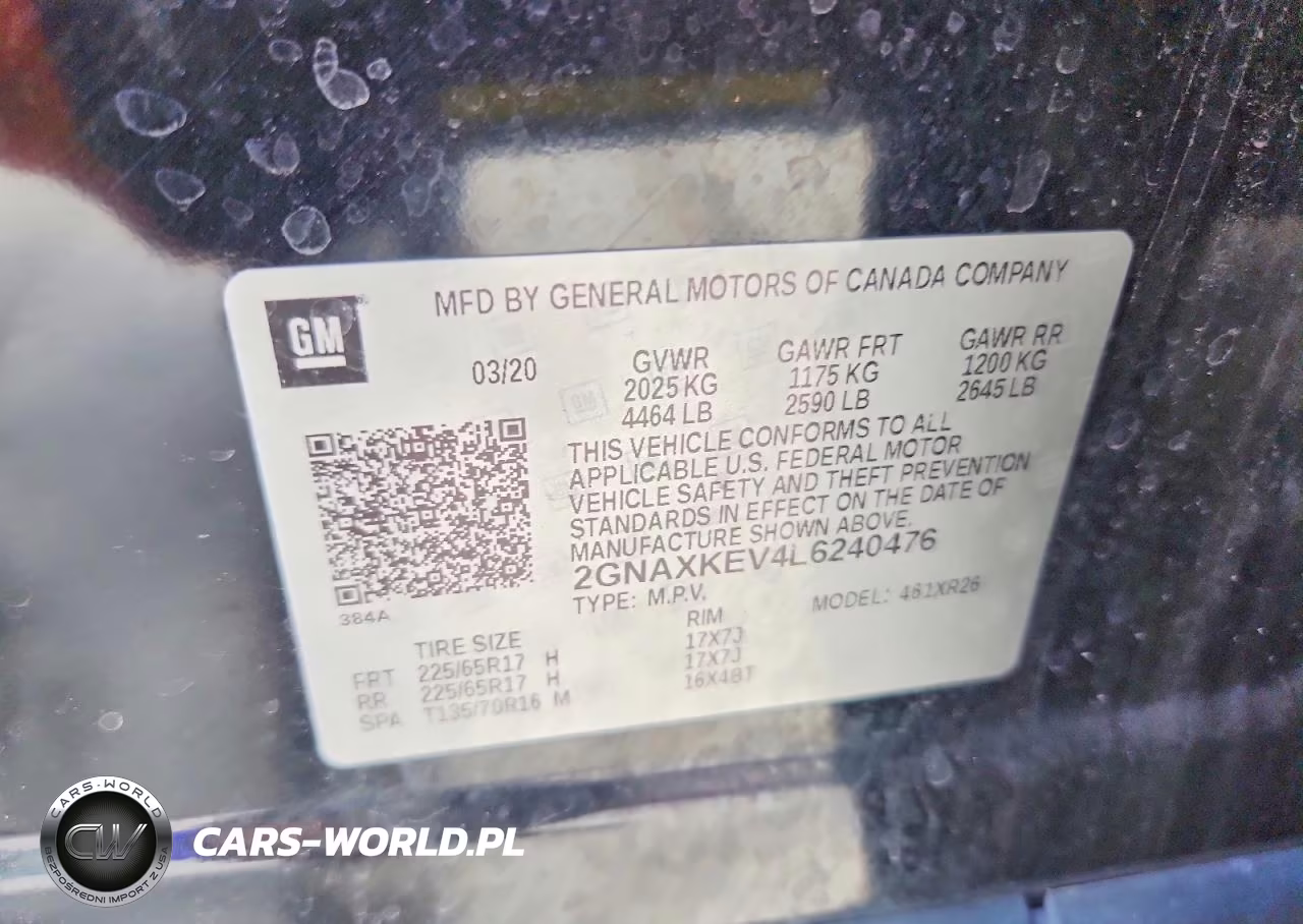 2020 Chevrolet Equinox Lt VIN:2GNAXKEV4L6240476 - 13