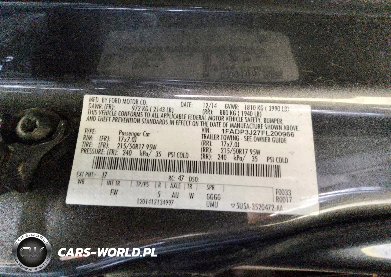2015 Ford Focus Titanium VIN:1FADP3J27FL200966 - 12