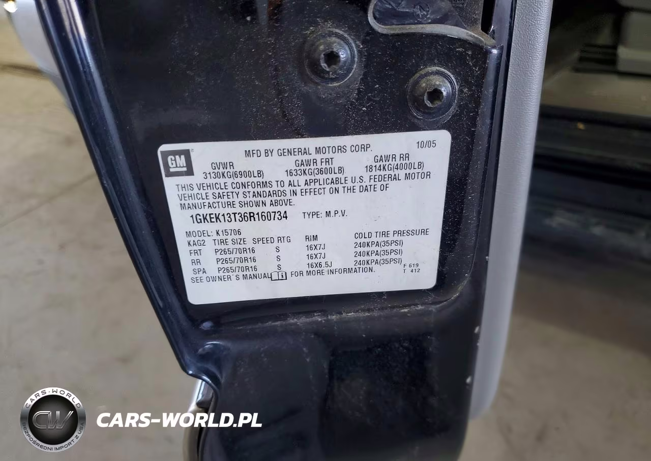 2006 GMC Yukon VIN:1GKEK13T36R160734 - 13