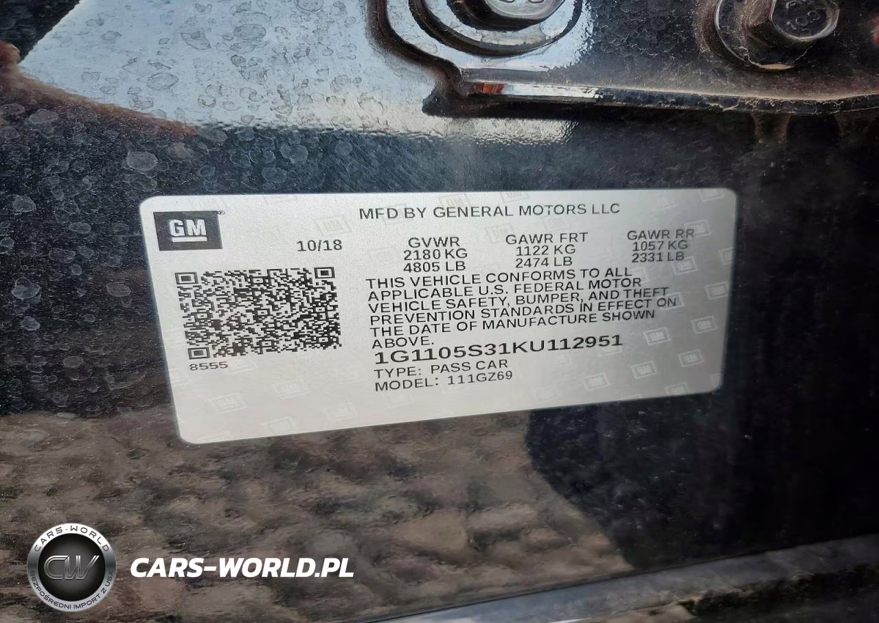 2019 Chevrolet Impala Premier VIN:1G1105S31KU112951 - 12