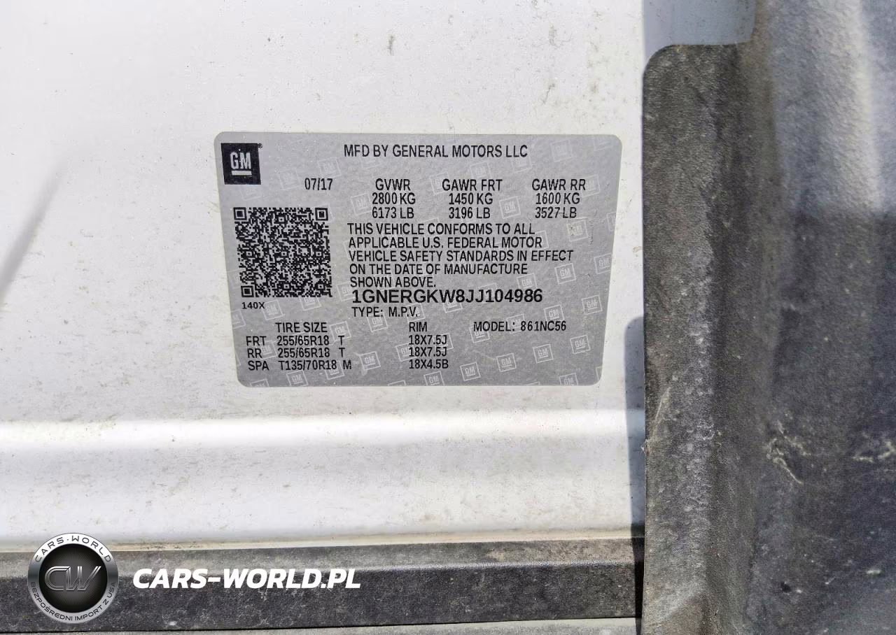 2018 Chevrolet Traverse Lt VIN:1GNERGKW8JJ104986 - 13