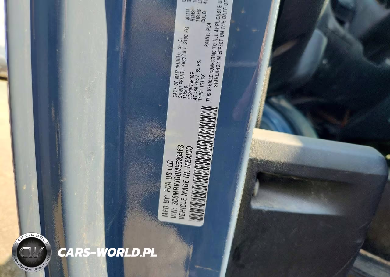 2021 Ram Promaster 3500 3500 High VIN:3C6MRVJG0ME535463 - 12