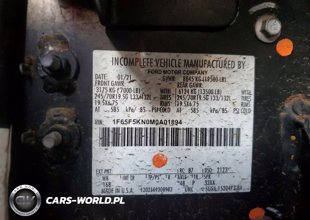 2021 Ford F59 Delivery Truck VIN:1F65F5KN0M0A01894 - 13