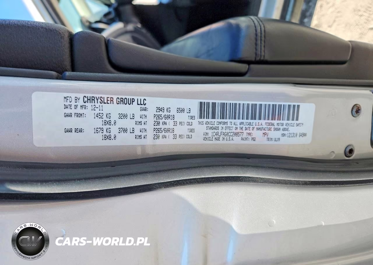 2012 Jeep Grand Cherokee Laredo VIN:1C4RJFAG0CC208577 - 13