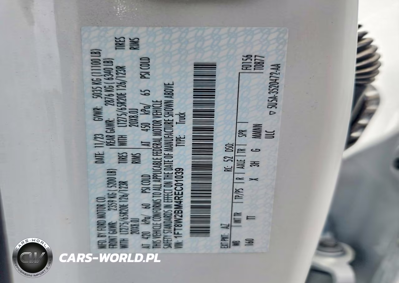 2024 Ford F250 Super Duty VIN:1FT8W2BM4REC01039 - 12