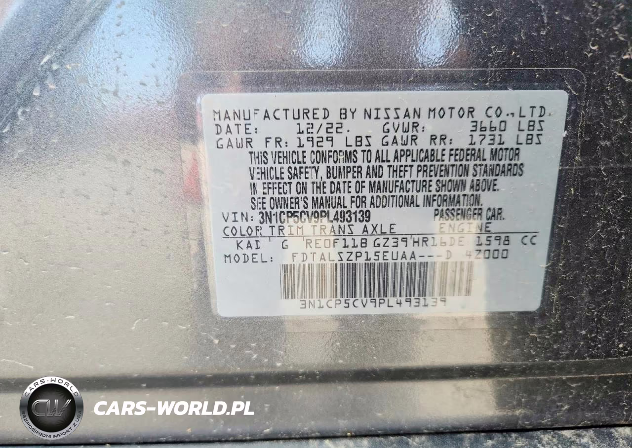 2023 Nissan Kicks Sv VIN:3N1CP5CV9PL493139 - 13