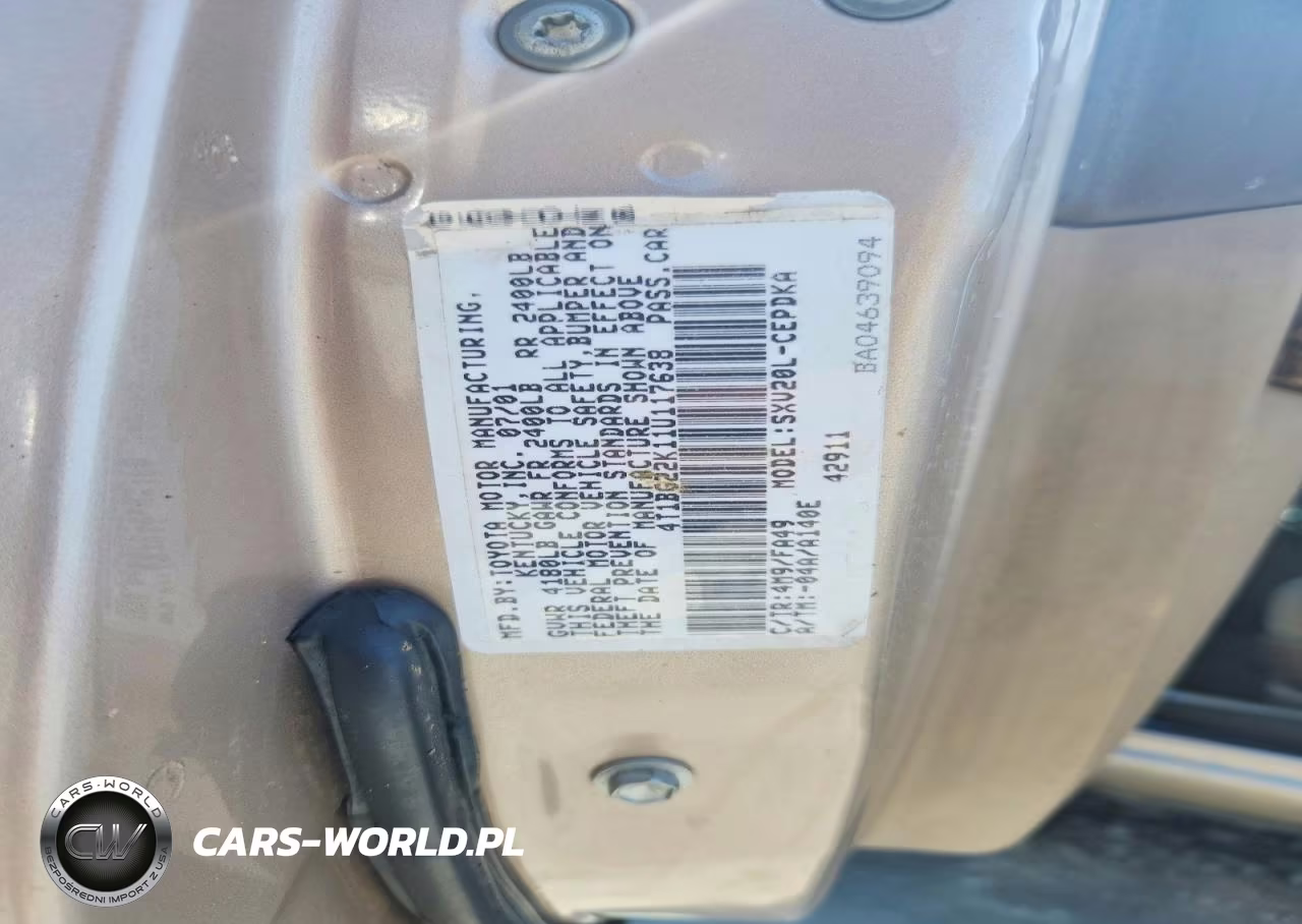 2001 Toyota Camry Ce VIN:4T1BG22K11U117638 - 12