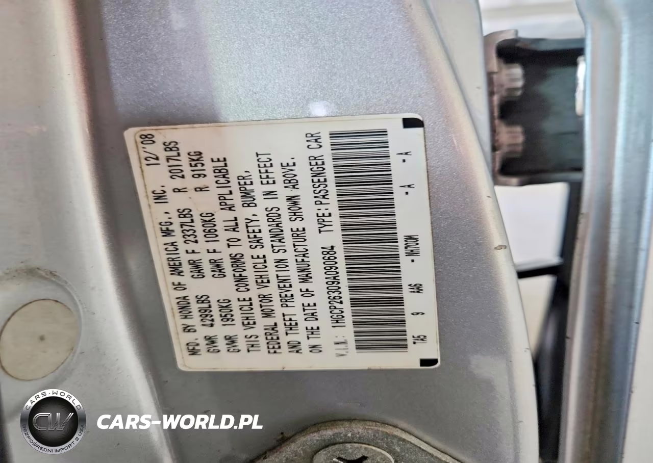 2009 Honda Accord Lx VIN:1HGCP26309A090684 - 12