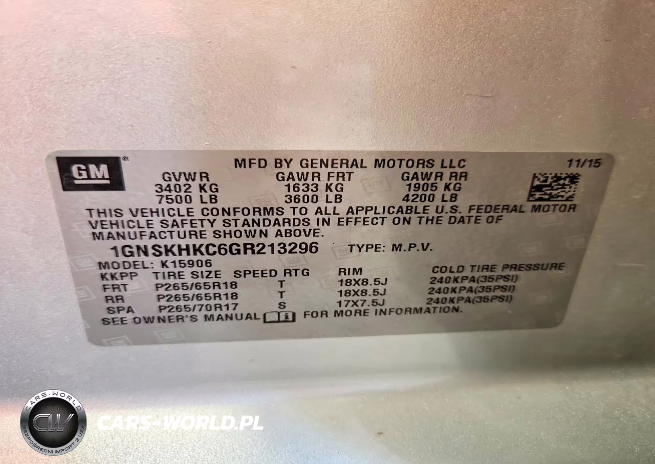 2016 Chevrolet Suburban K1500 Lt VIN:1GNSKHKC6GR213296 - 14