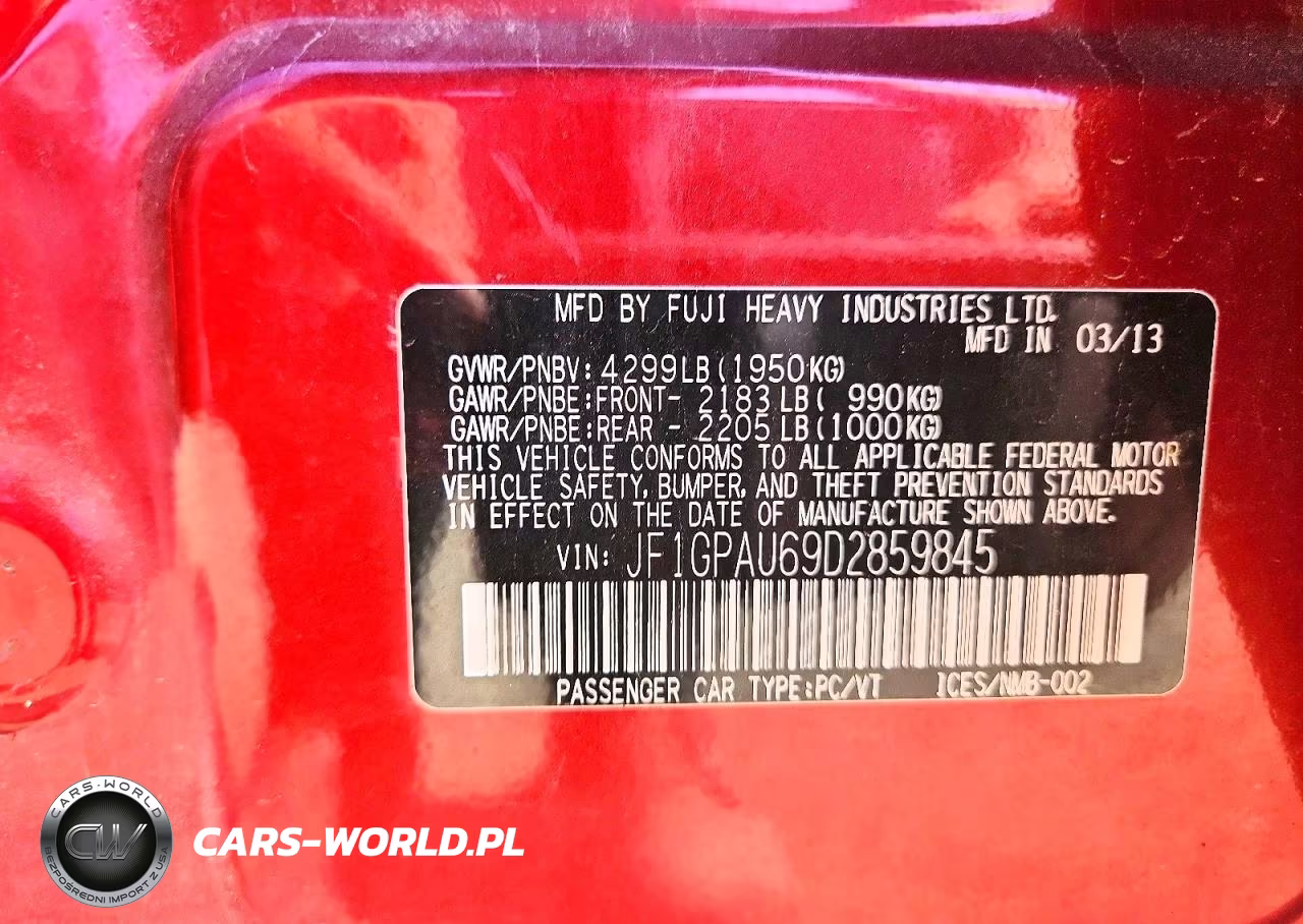 2013 Subaru Impreza Sport Limited VIN:JF1GPAU69D2859845 - 12