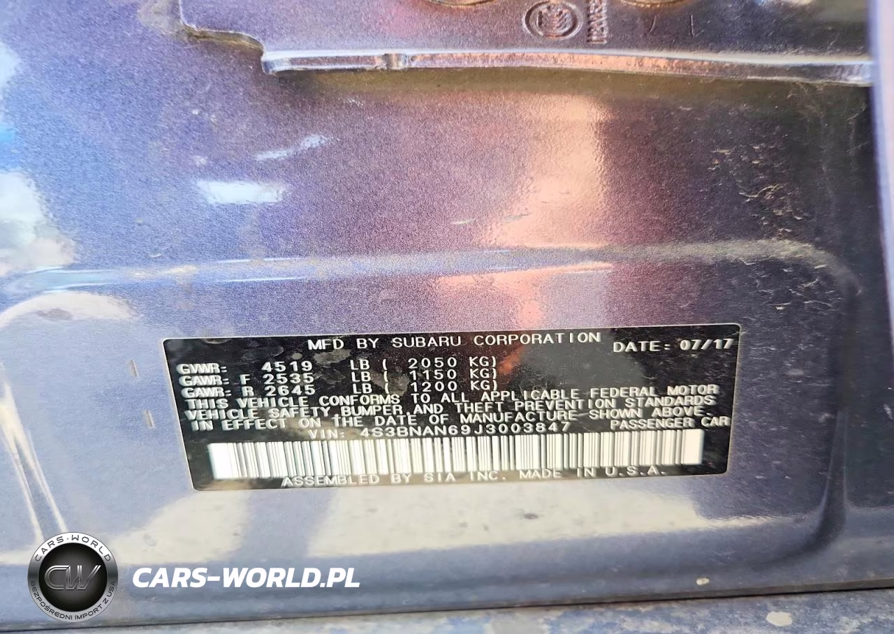 2018 Subaru Legacy 2.5I Limited VIN:4S3BNAN69J3003847 - 12