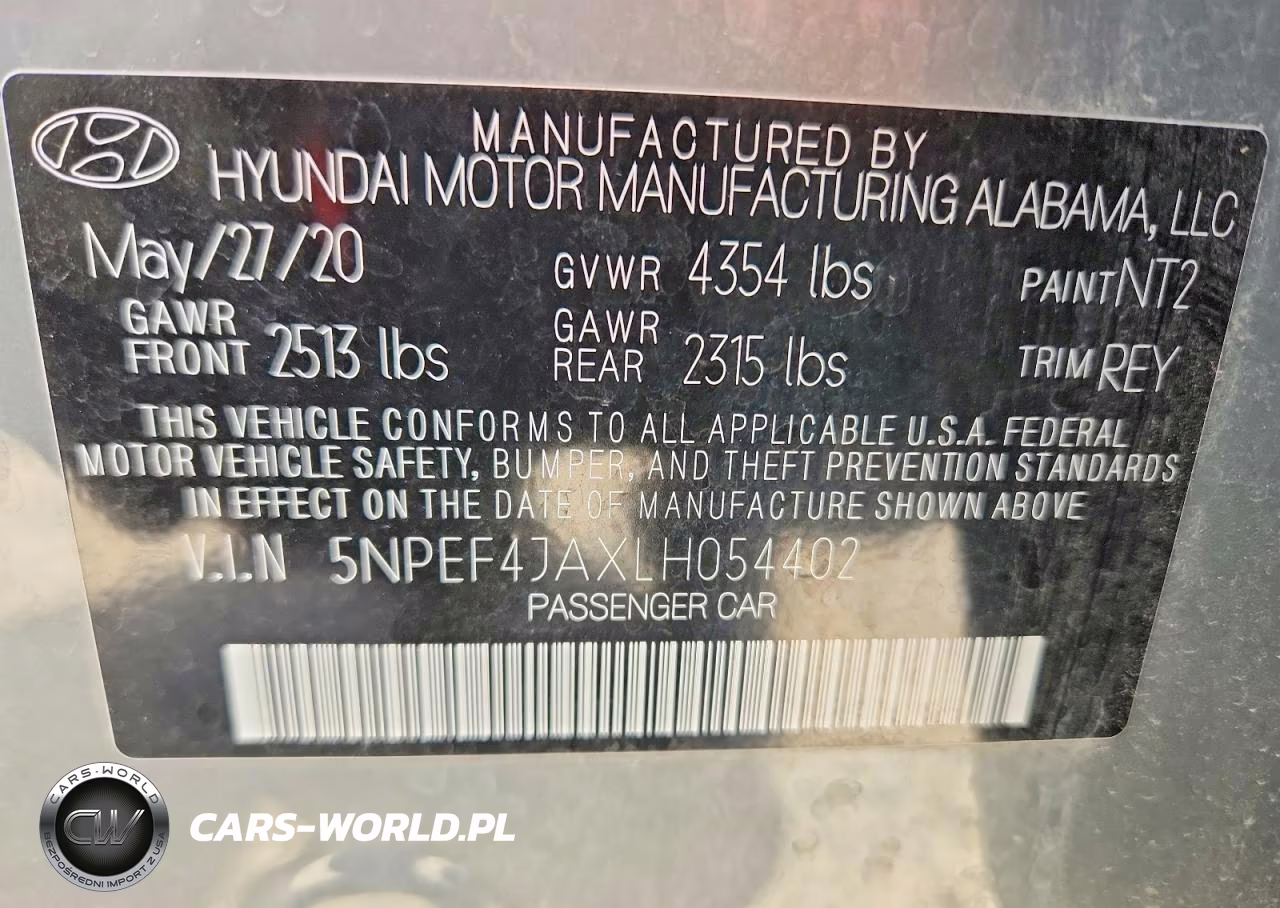 2020 Hyundai Sonata Sel VIN:5NPEF4JAXLH054402 - 13