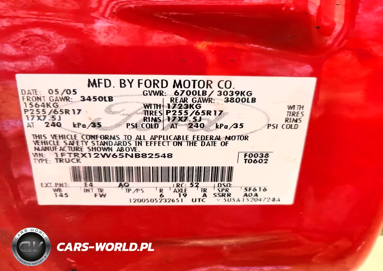 2005 Ford F150 VIN:1FTRX12W65NB82548 - 12