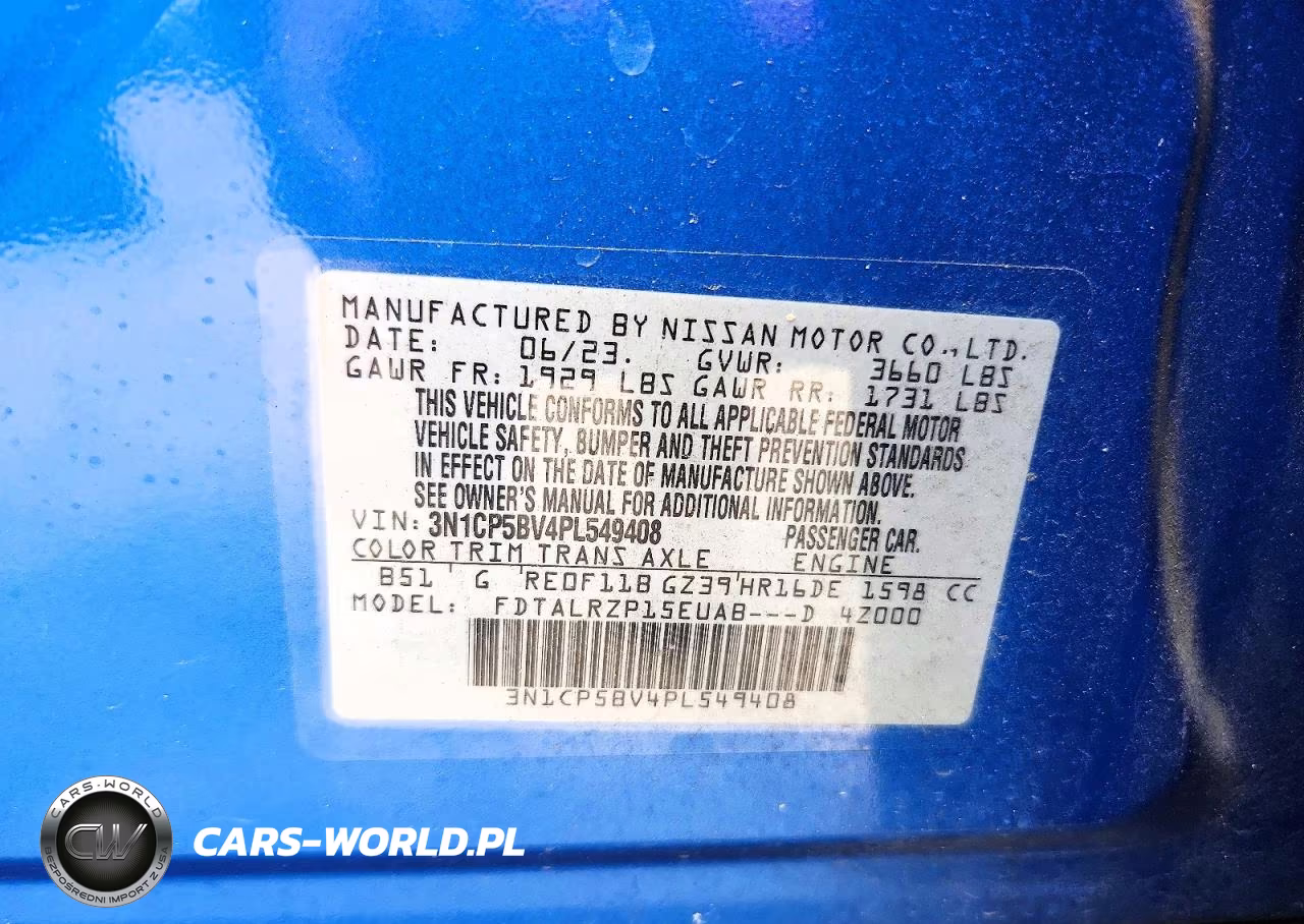 2023 Nissan Kicks S VIN:3N1CP5BV4PL549408 - 13