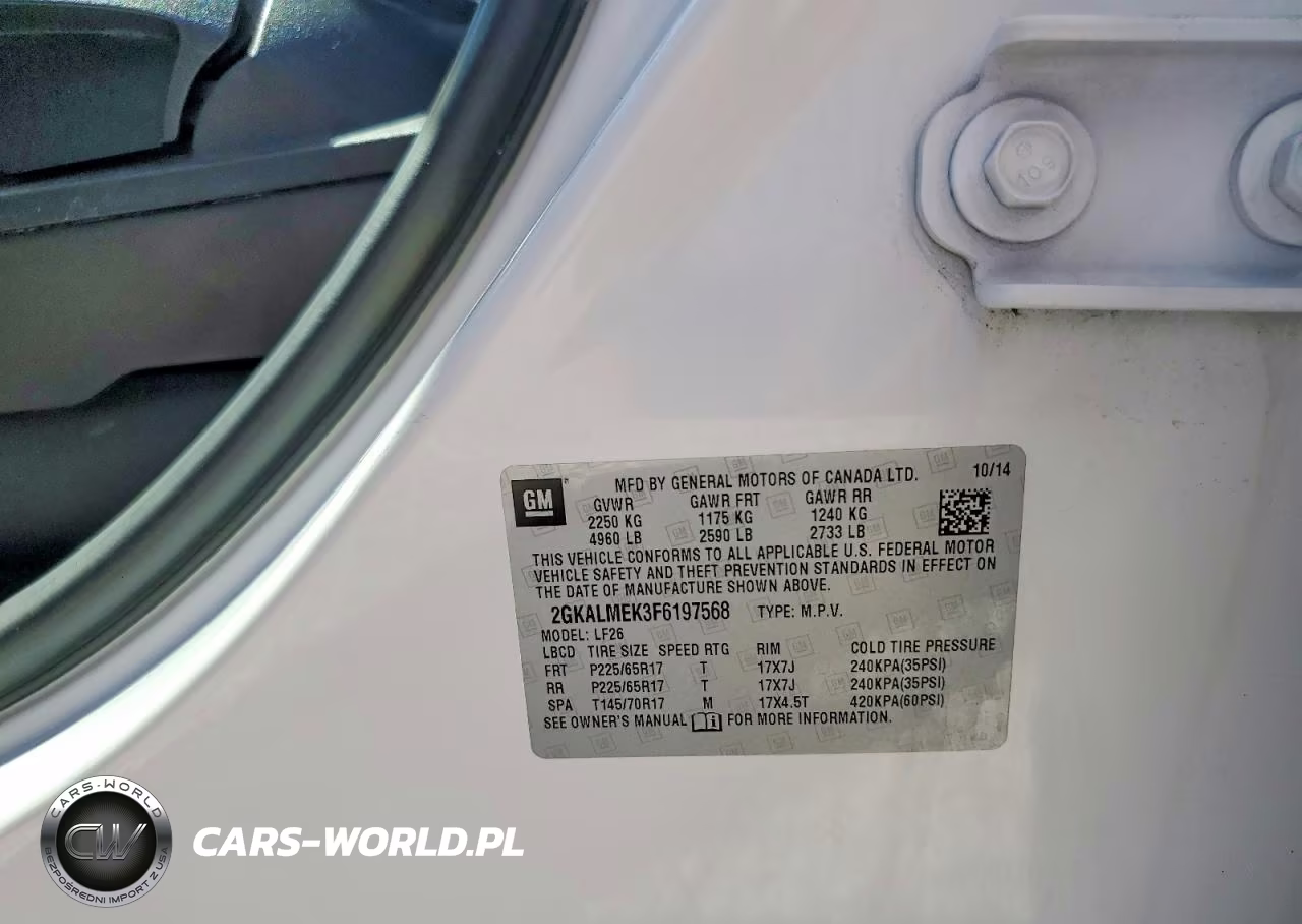 2015 GMC Terrain Sle VIN:2GKALMEK3F6197568 - 13