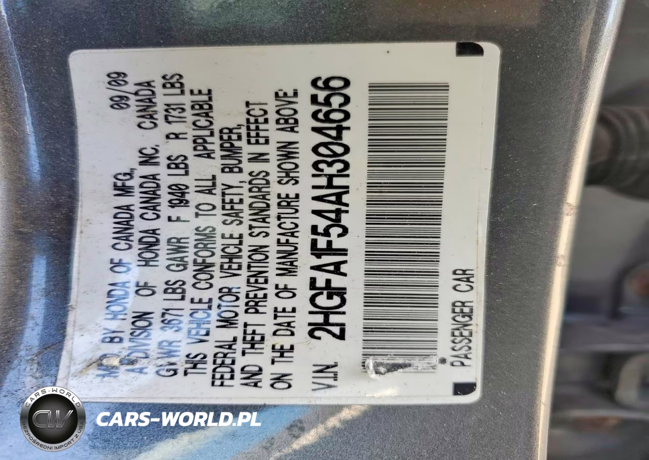 2010 Honda Civic Lx VIN:2HGFA1F54AH304656 - 13