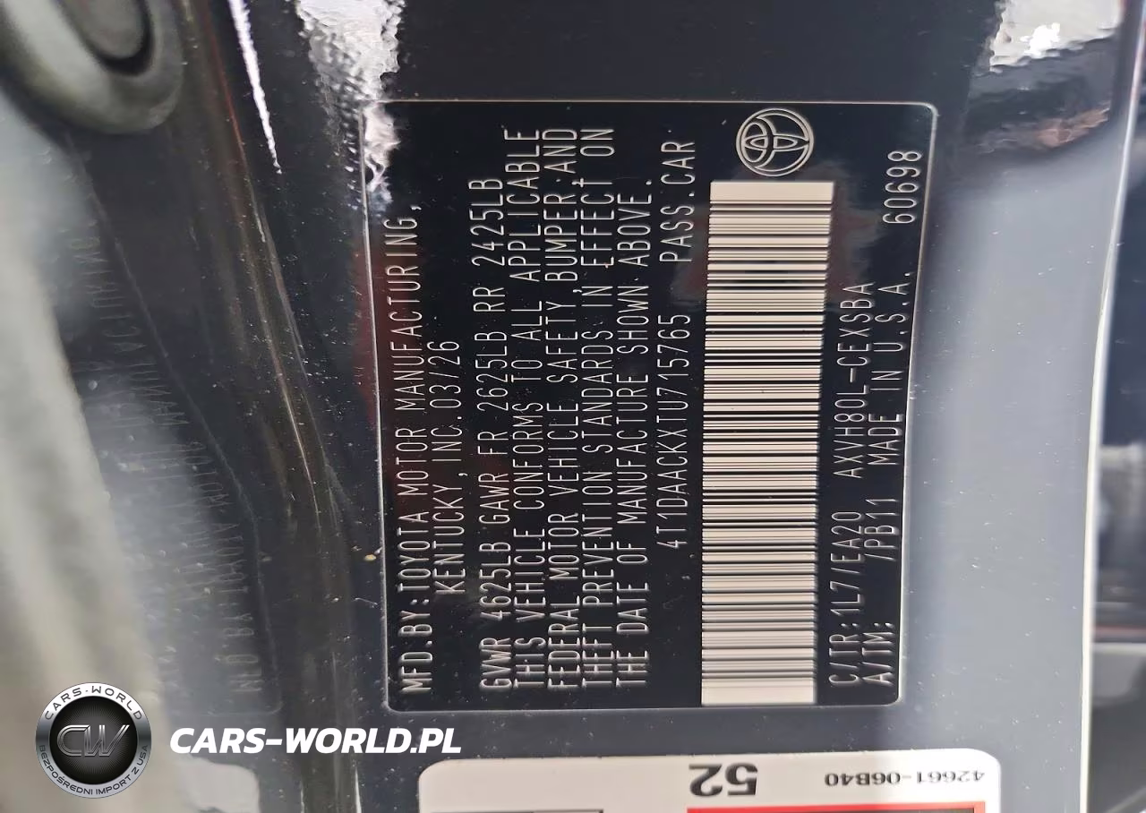 2026 Toyota Camry Se VIN:4T1DAACKXTU715765 - 12