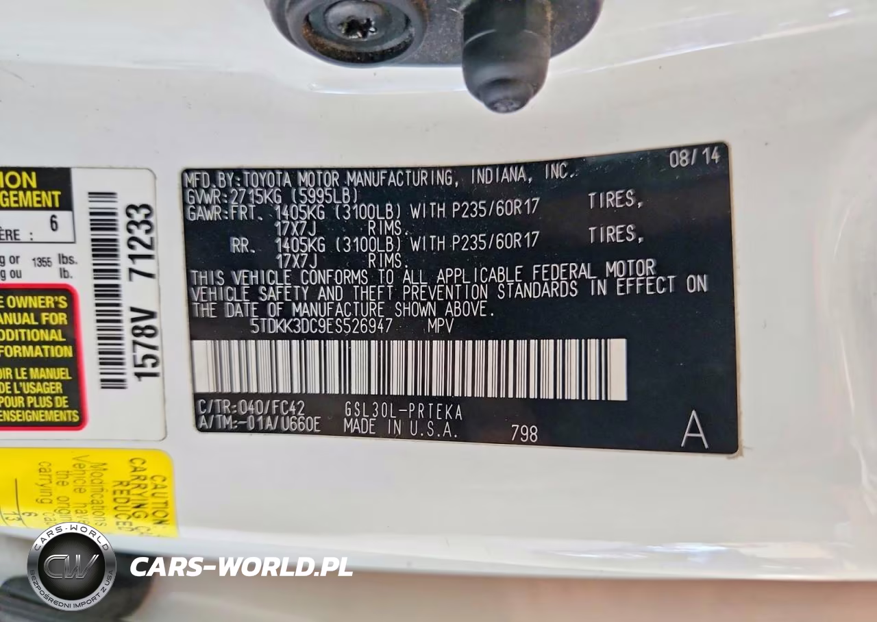 2014 Toyota Sienna Le VIN:5TDKK3DC9ES526947 - 14