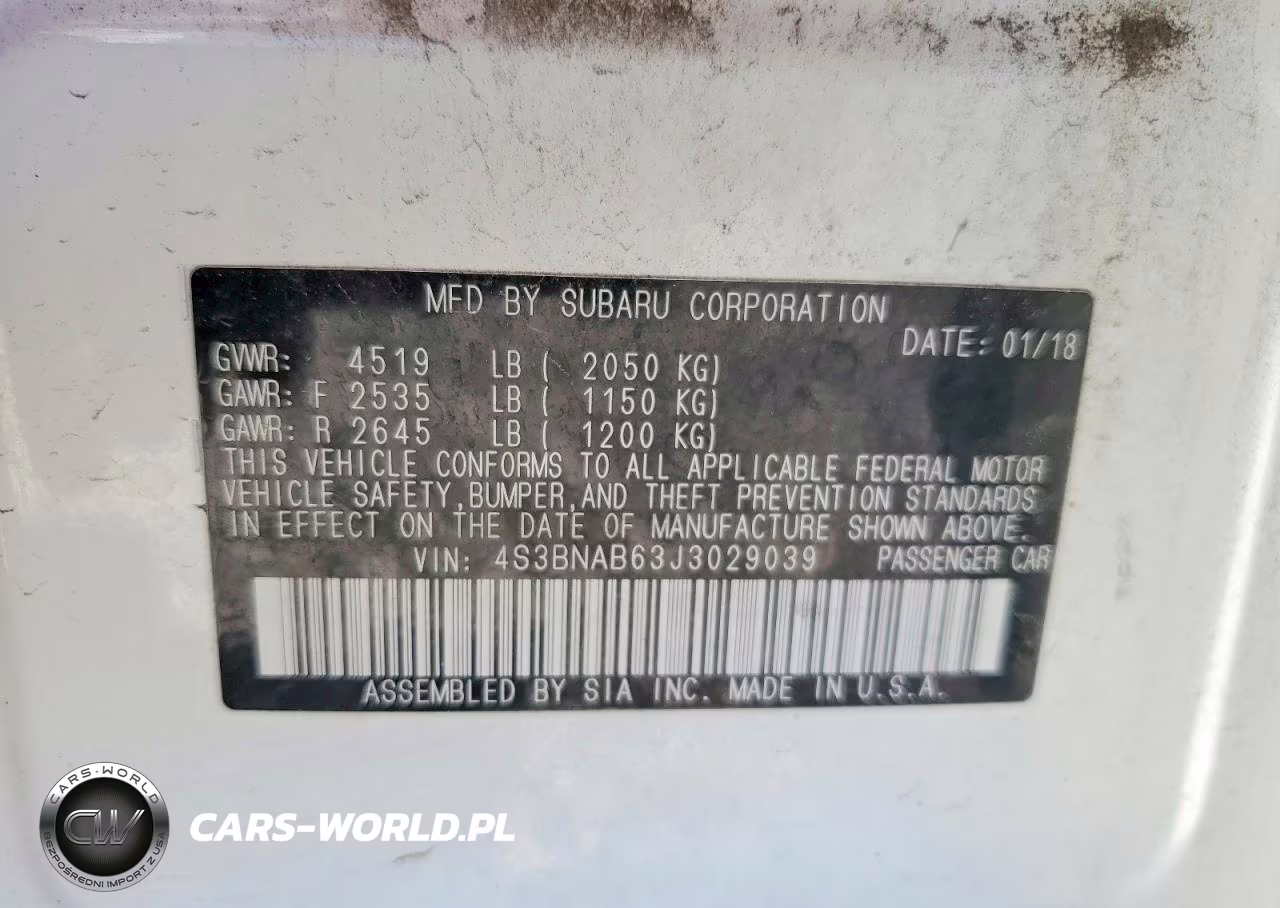 2018 Subaru Legacy 2.5I VIN:4S3BNAB63J3029039 - 12