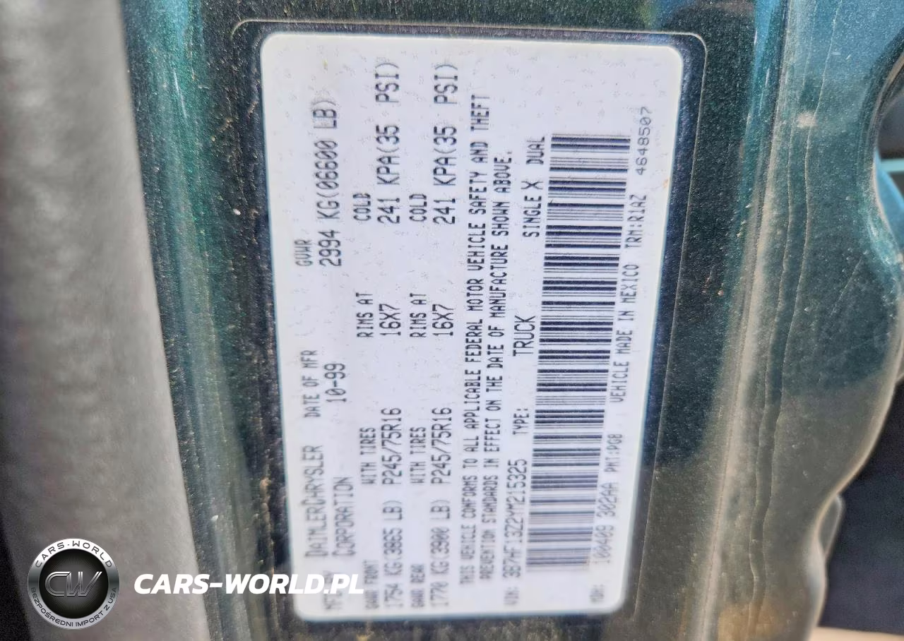 2000 Dodge Ram 1500 VIN:3B7HF13Z2YM215325 - 12