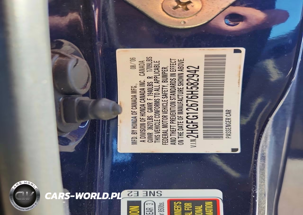 2006 Honda Civic Lx VIN:2HGFG12676H582942 - 12