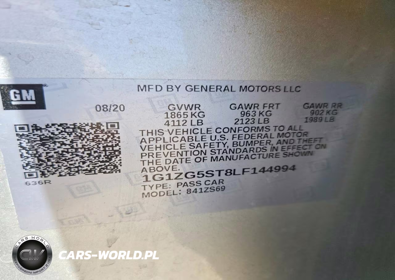 2020 Chevrolet Malibu Rs VIN:1G1ZG5ST8LF144994 - 13