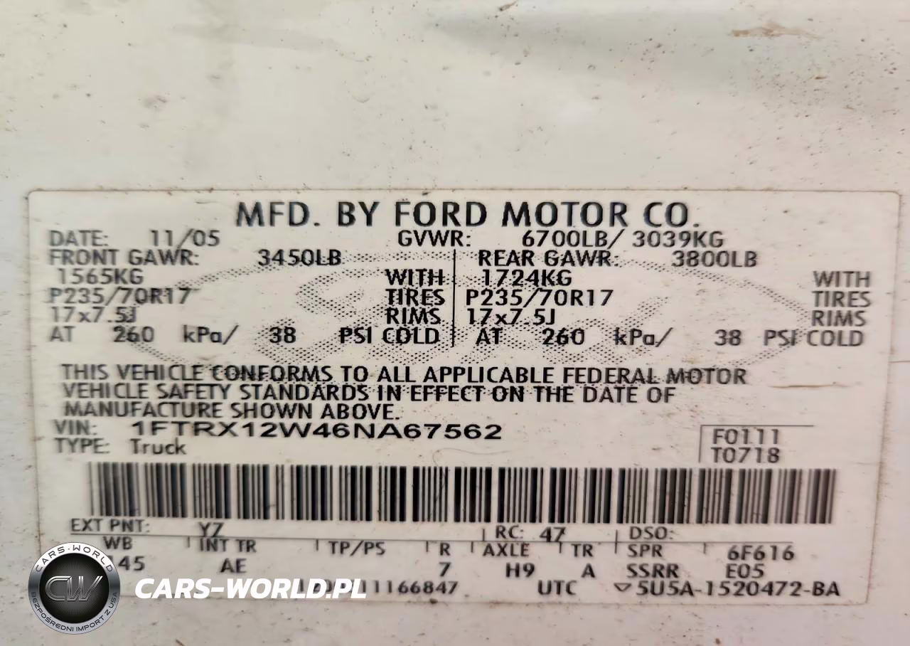 2006 Ford F150 VIN:1FTRX12W46NA67562 - 12