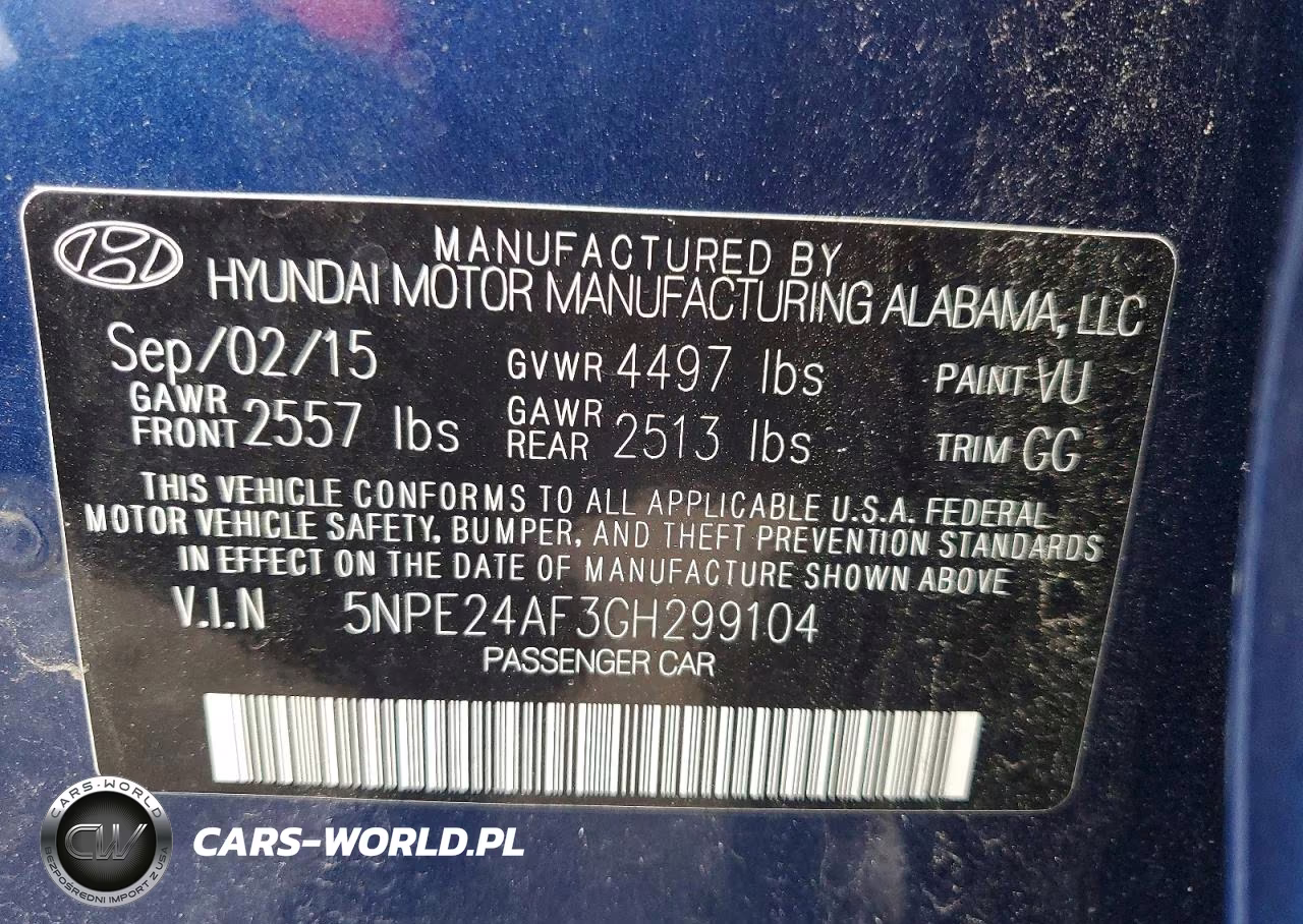 2016 Hyundai Sonata Se VIN:5NPE24AF3GH299104 - 12