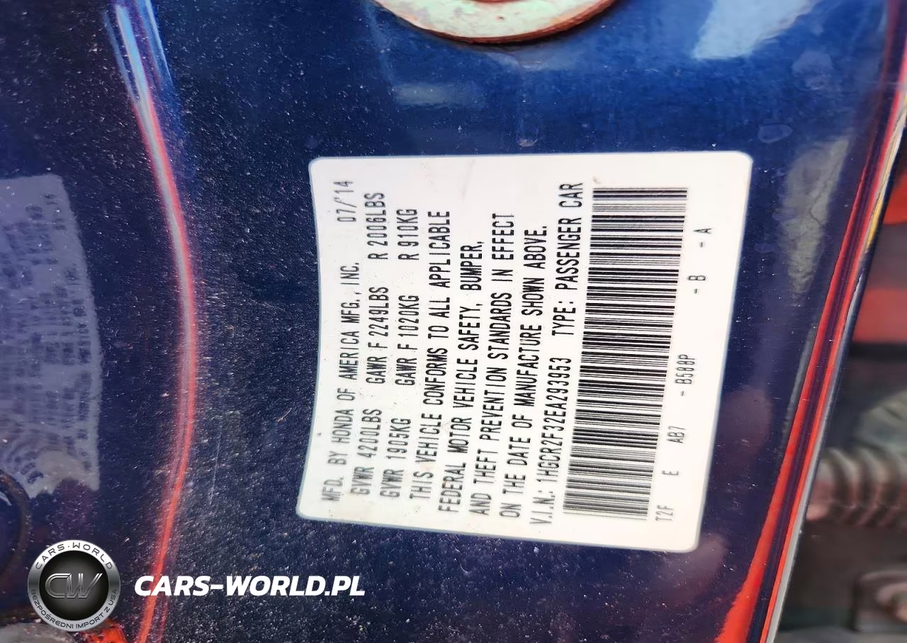 2014 Honda Accord Lx VIN:1HGCR2F32EA293953 - 13