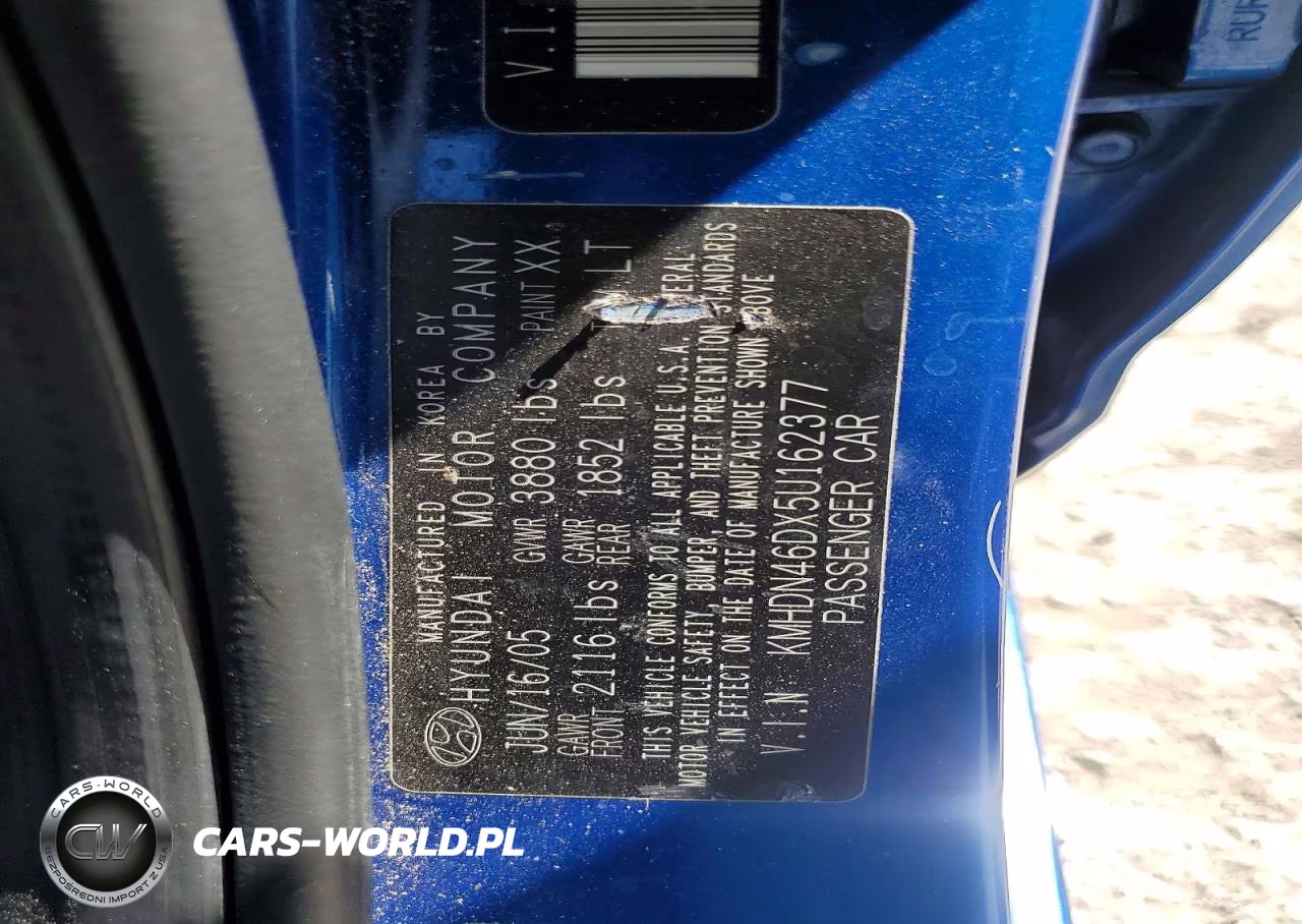 2005 Hyundai Elantra Gls VIN:KMHDN46DX5U162377 - 12