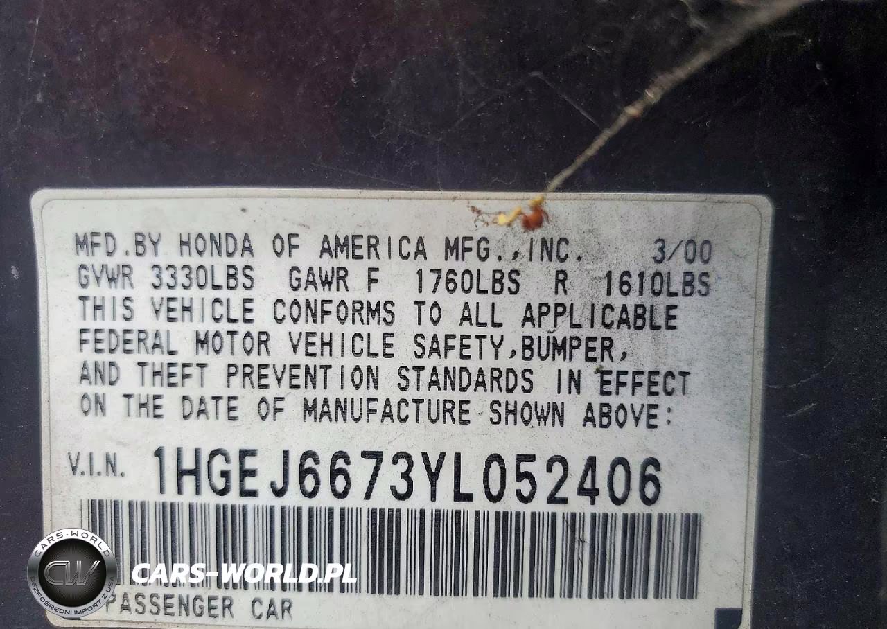 2000 Honda Civic Lx VIN:1HGEJ6673YL052406 - 13
