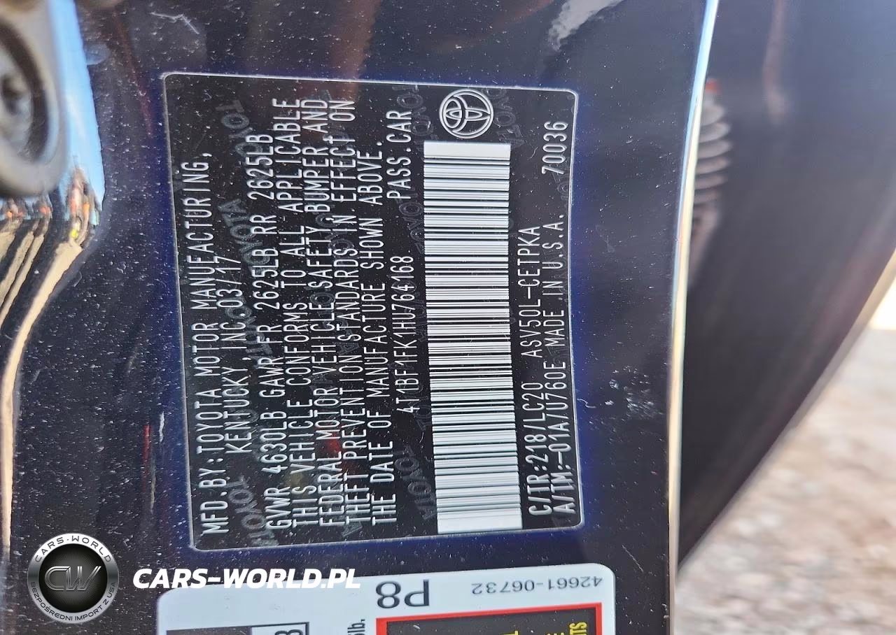 2017 Toyota Camry Le VIN:4T1BF1FK1HU764168 - 12