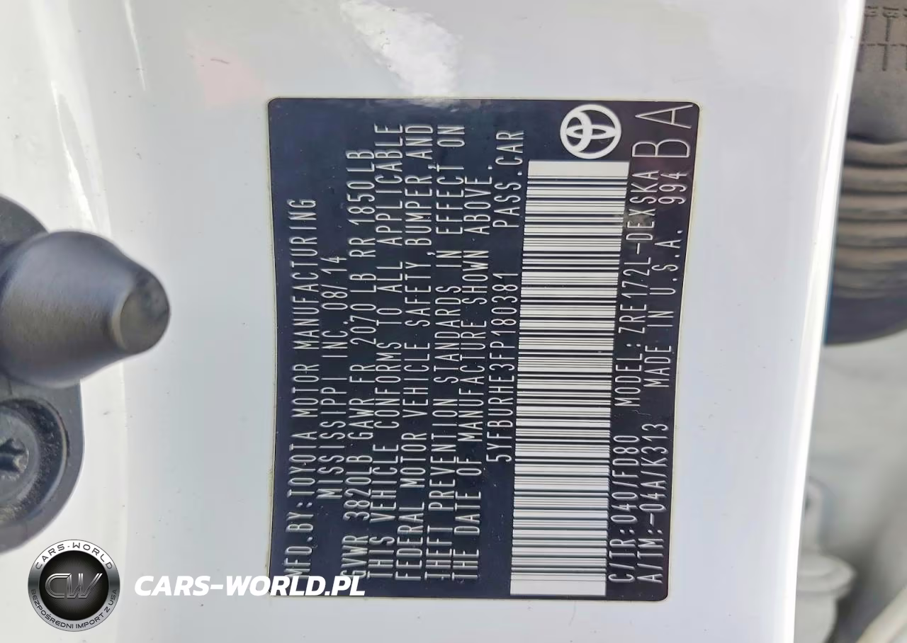 2015 Toyota Corolla S Plus VIN:5YFBURHE3FP180381 - 12