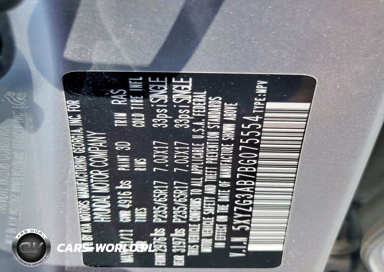 2011 Hyundai Santa Fe Gls VIN:5XYZG3AB7BG075554 - 13