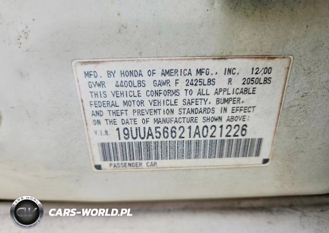 2001 Acura 3.2Tl VIN:19UUA56621A021226 - 12