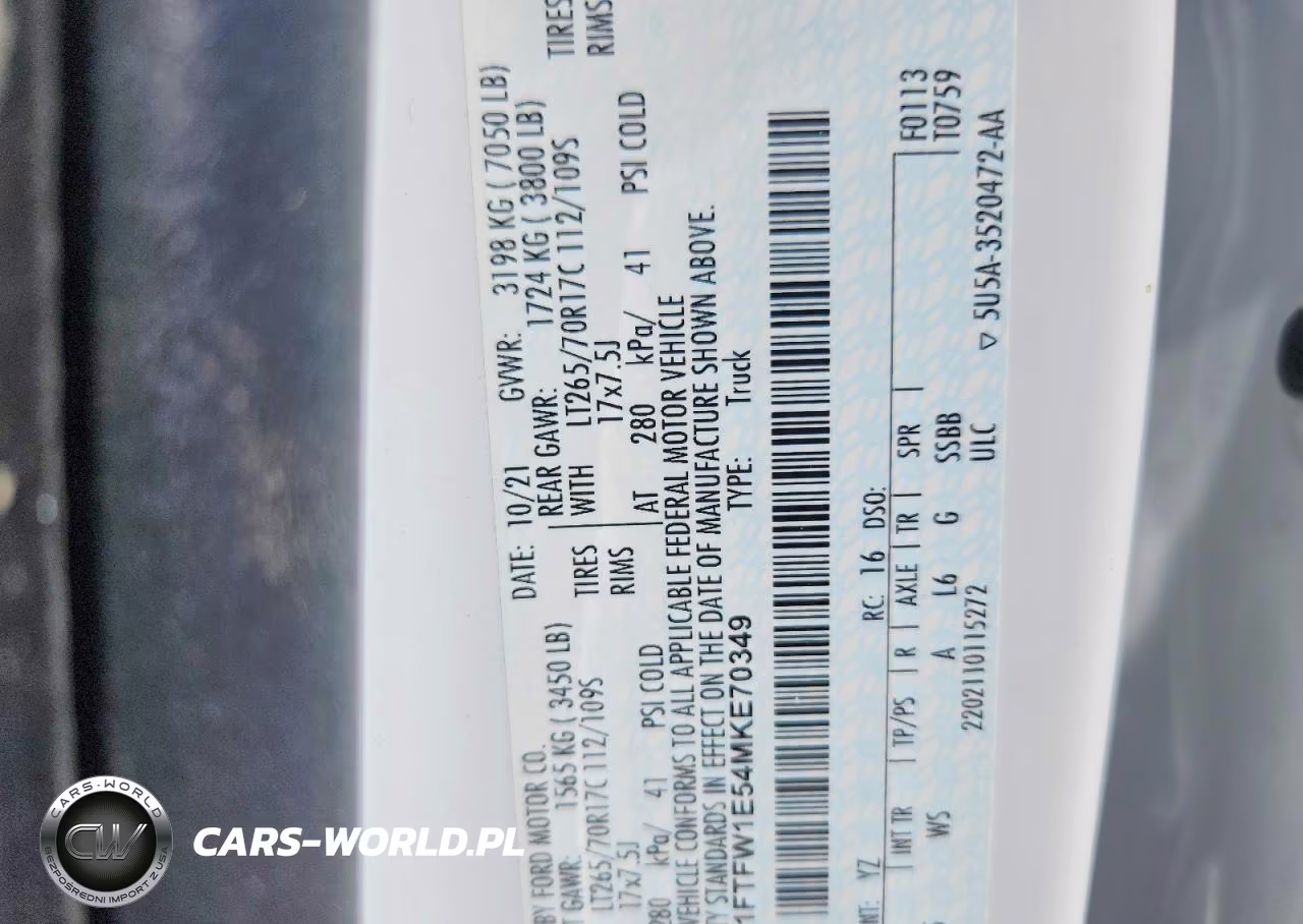 2021 Ford F150 Supercrew VIN:1FTFW1E54MKE70349 - 12