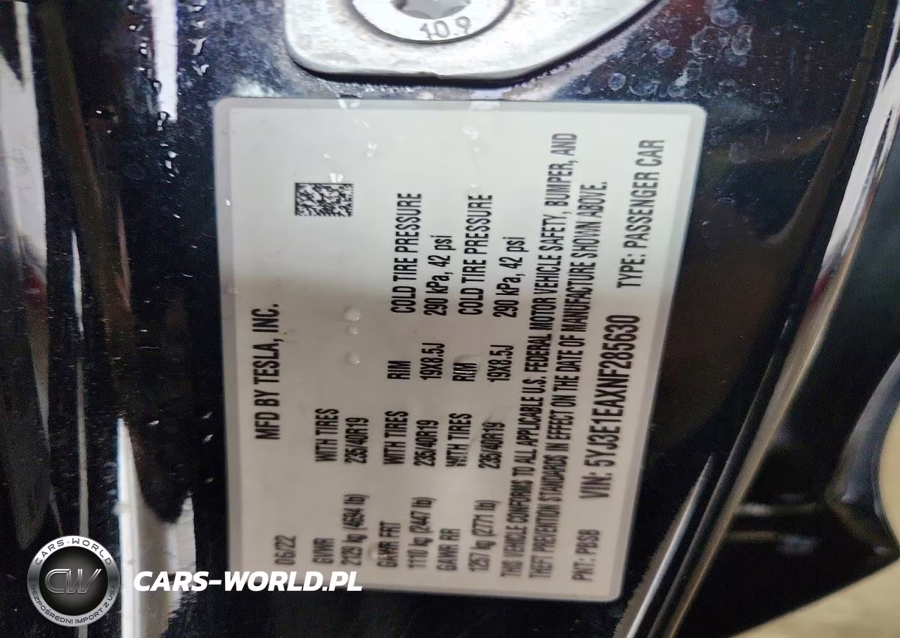 2022 Tesla Model 3 VIN:5YJ3E1EAXNF285630 - 13