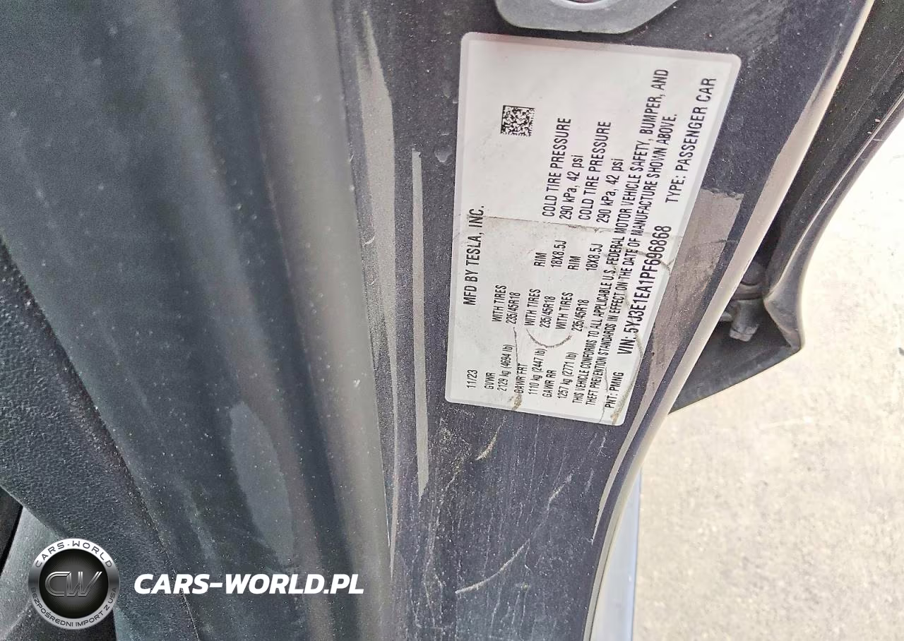 2023 Tesla Model 3 VIN:5YJ3E1EA1PF696868 - 12