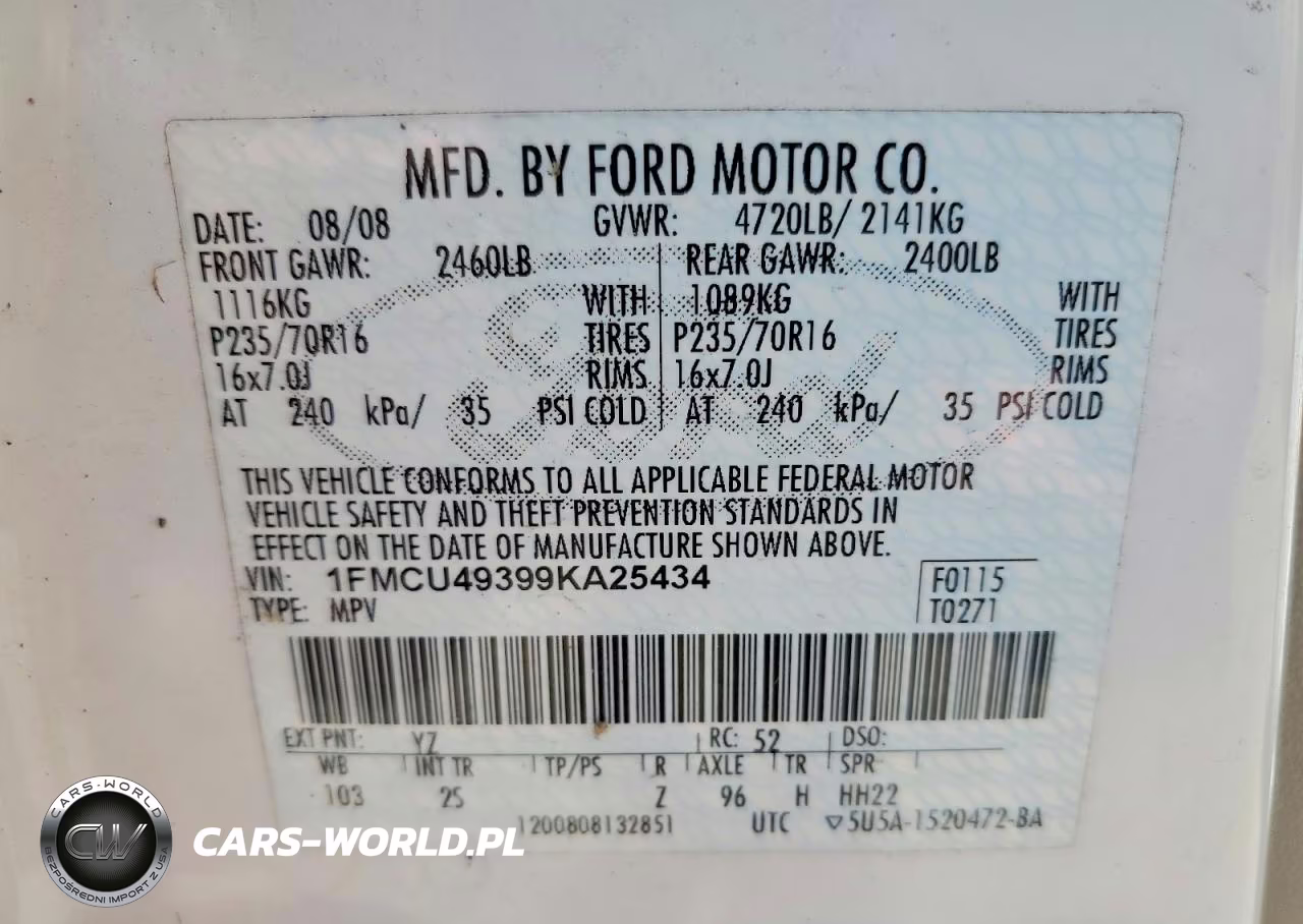2009 Ford Escape Hybrid VIN:1FMCU49399KA25434 - 14